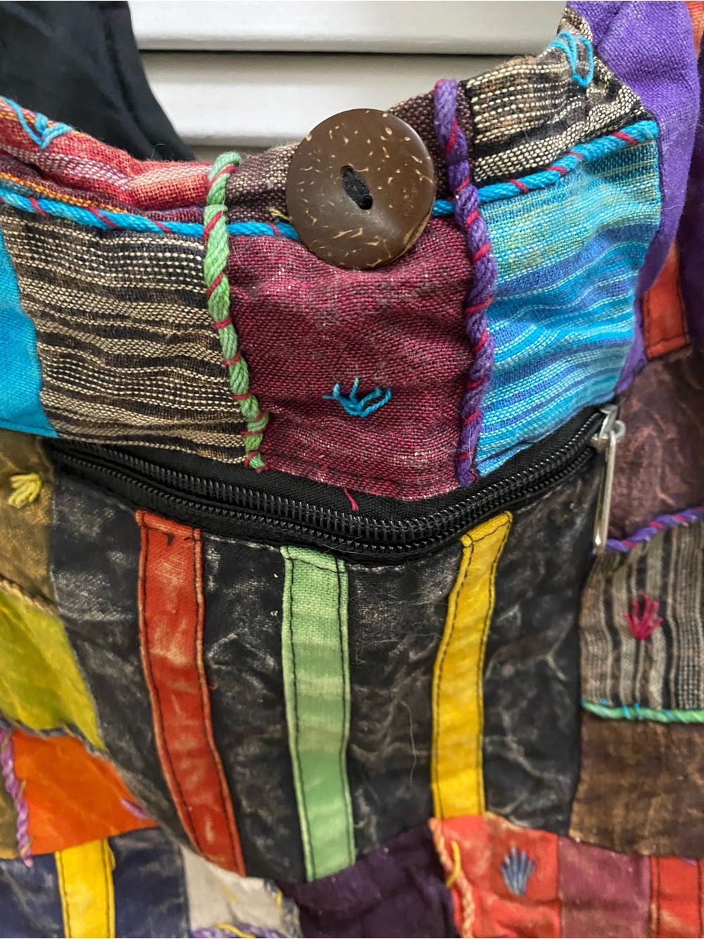 Bohemian Patchwork Crossbody Bag - Multicolor